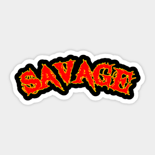 Savage metal style lettering Sticker